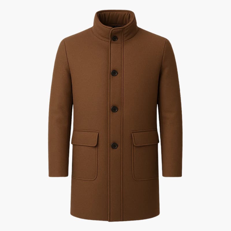 Men’s Winter Jacket with Insulated Interior and Snap Closure