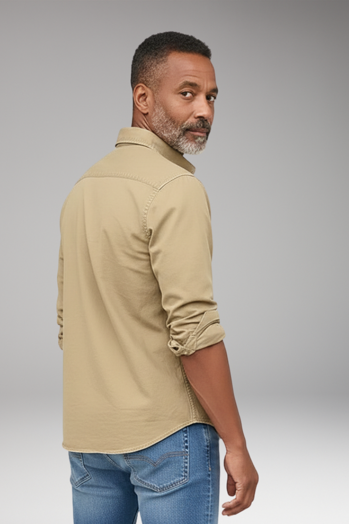 Men's Shirt with Button Front and Defined Cuffs