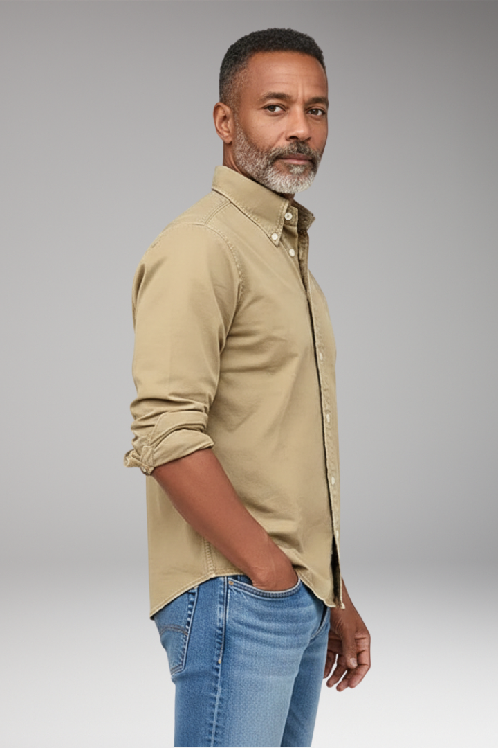 Men's Shirt with Button Front and Defined Cuffs
