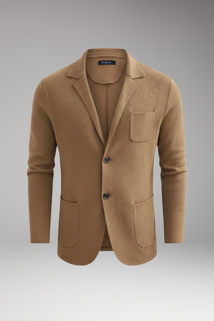 Men’s Blazer with Lapel Collar and Front Closure