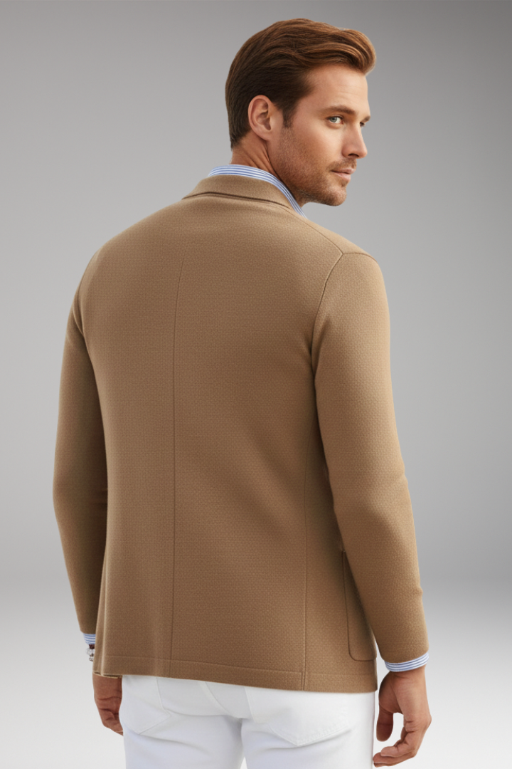 Men’s Blazer with Lapel Collar and Front Closure