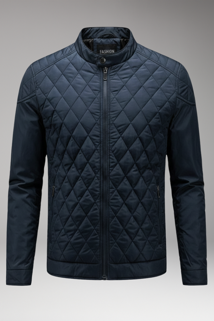 Men's Bomber Jacket with Diamond Pattern