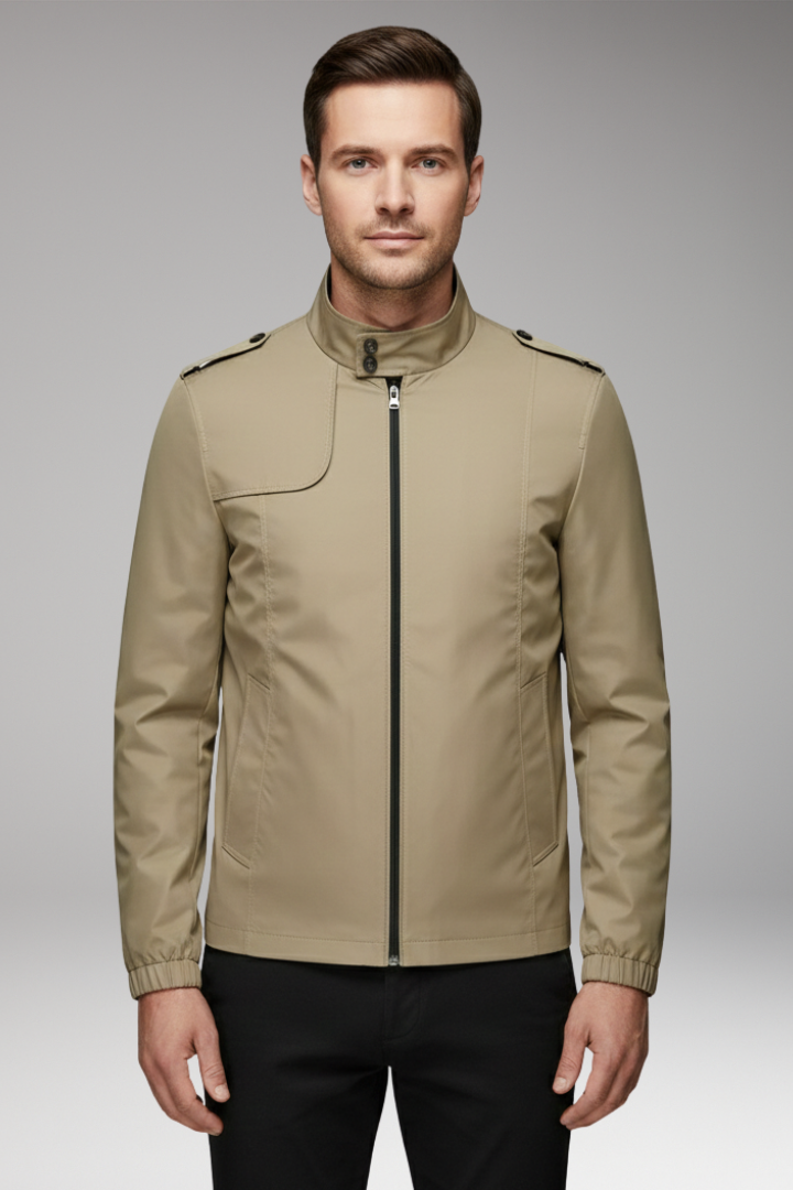 Men's Bomber Jacket with Elegant Collar and Classic Design