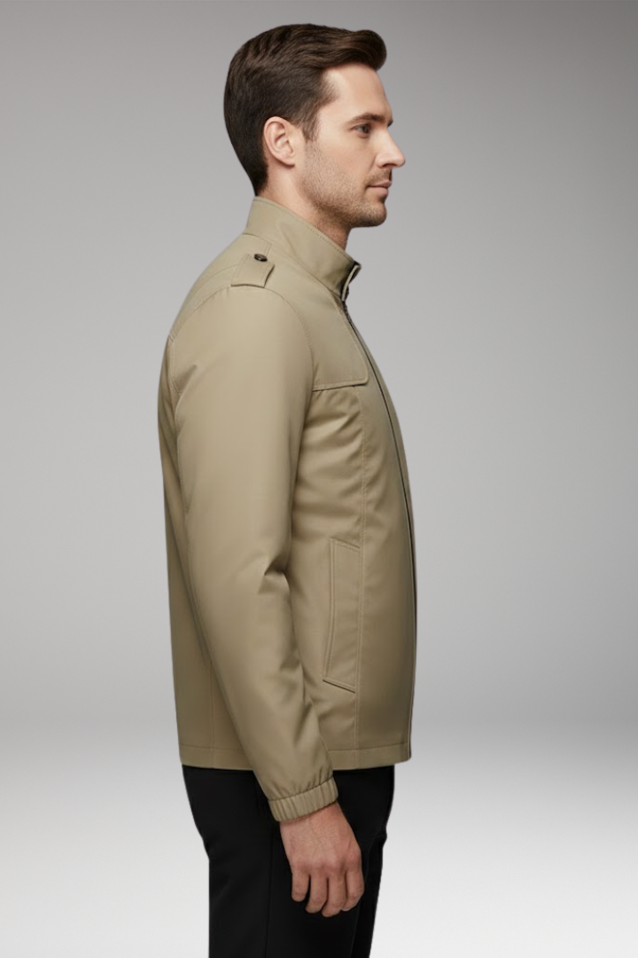 Men's Bomber Jacket with Elegant Collar and Classic Design