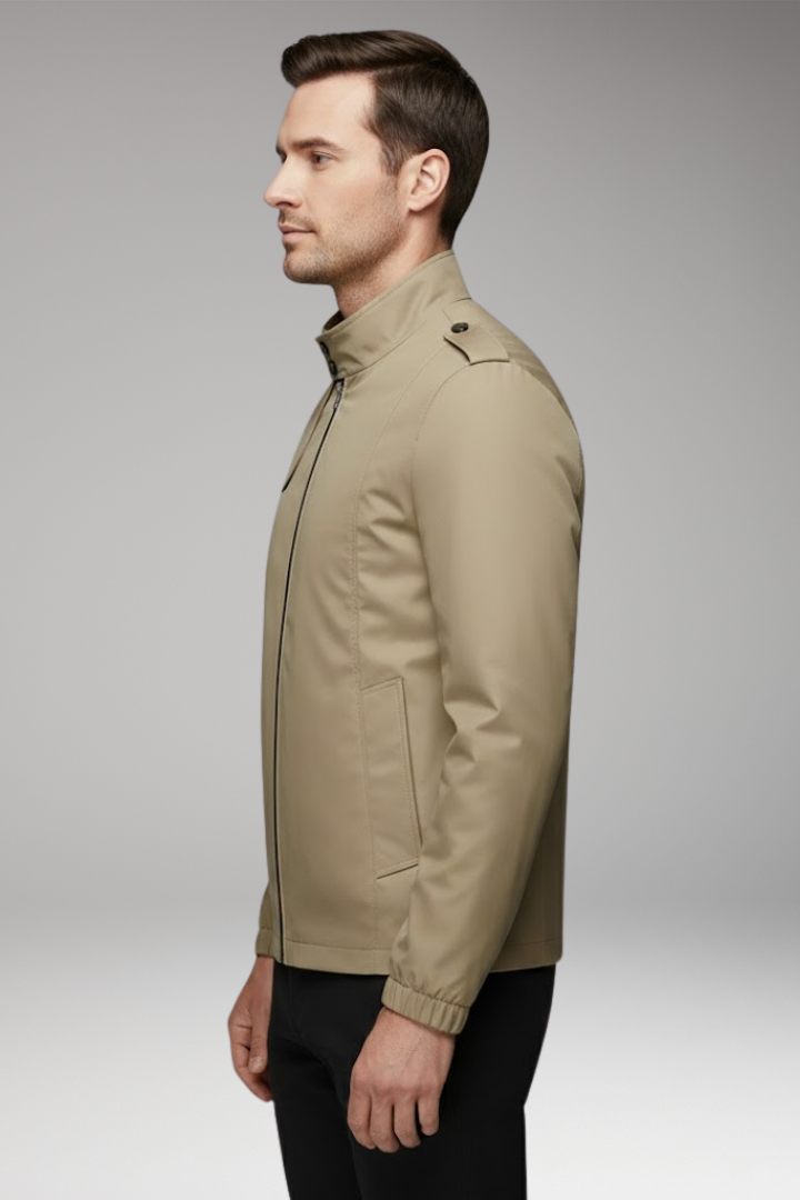 Men's Bomber Jacket with Elegant Collar and Classic Design