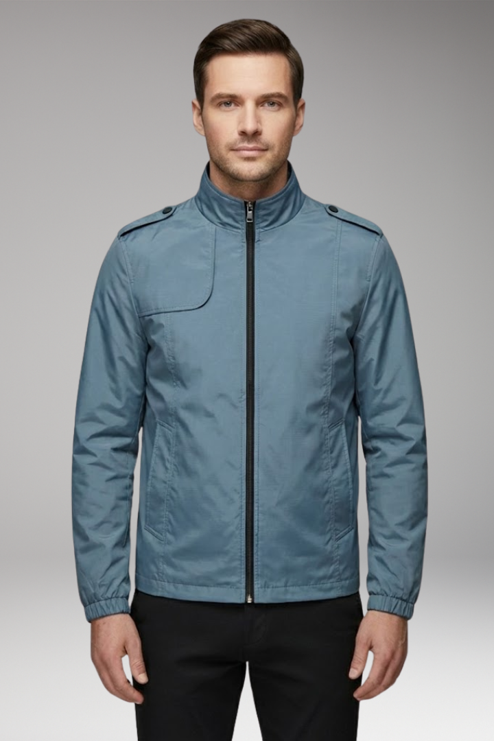 Men's Bomber Jacket with Elegant Collar and Classic Design