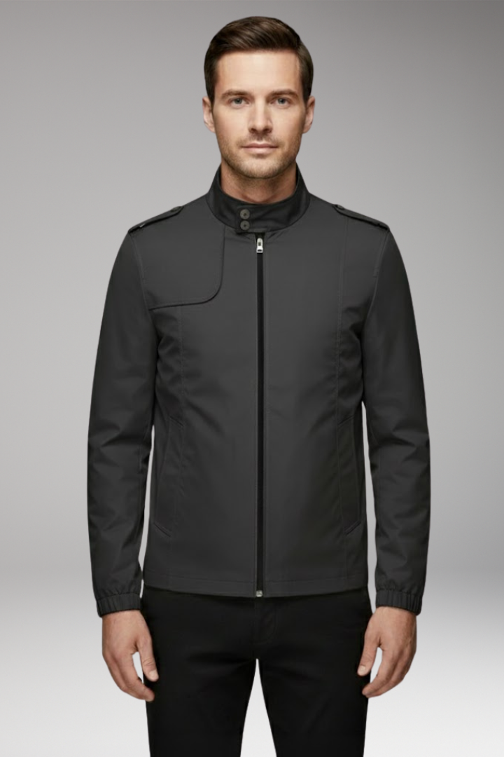 Men's Bomber Jacket with Elegant Collar and Classic Design