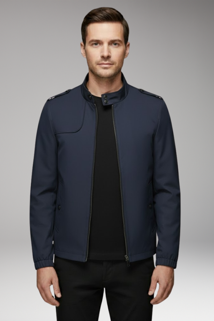 Men's Bomber Jacket with Elegant Collar and Classic Design