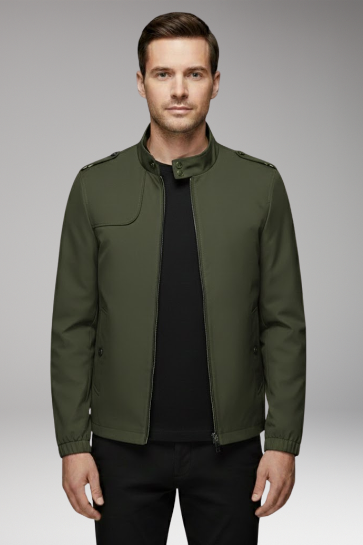 Men's Bomber Jacket with Elegant Collar and Classic Design