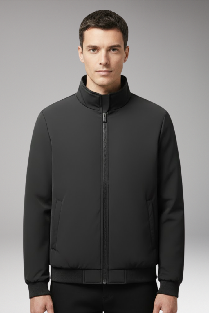 Men's Bomber Jacket with Relaxed Fit and Hidden Pocket