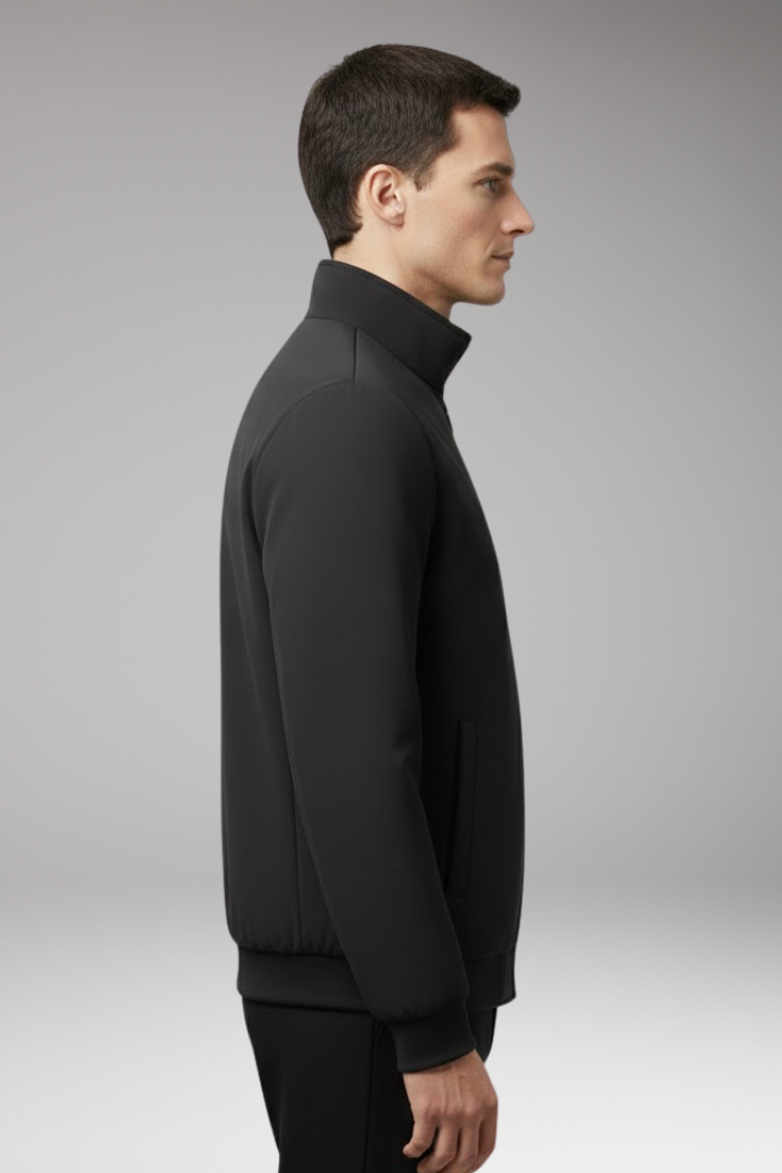Men's Bomber Jacket with Relaxed Fit and Hidden Pocket
