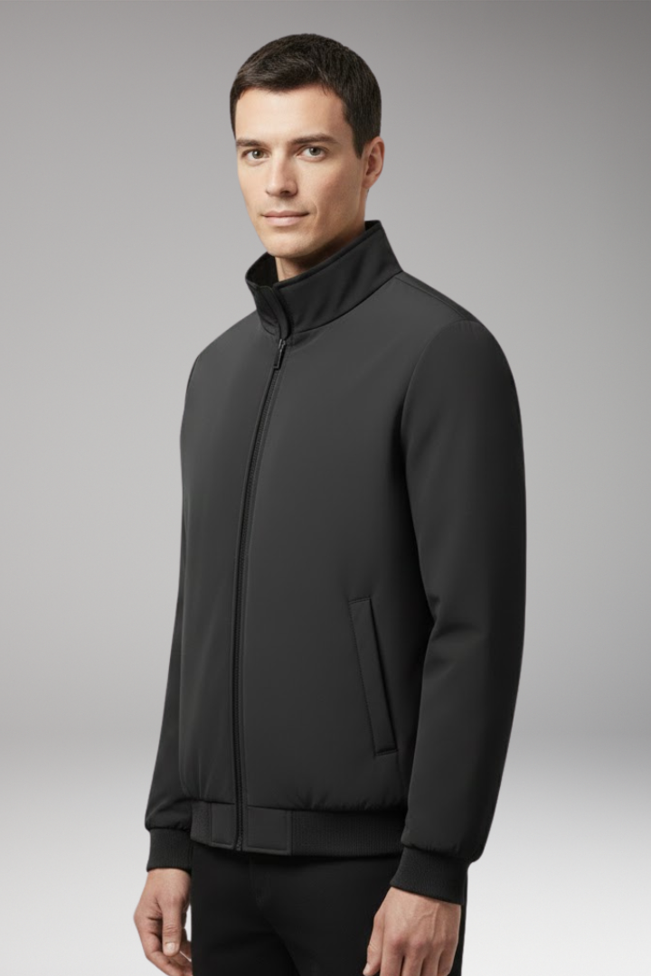 Men's Bomber Jacket with Relaxed Fit and Hidden Pocket