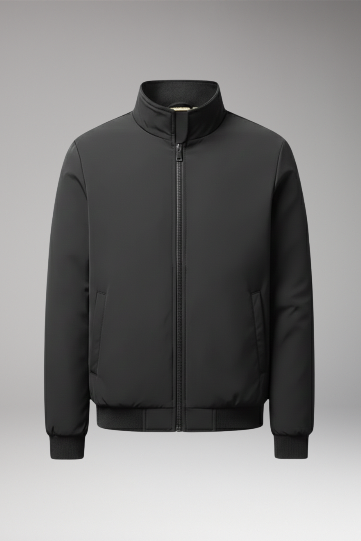 Men's Bomber Jacket with Relaxed Fit and Hidden Pocket
