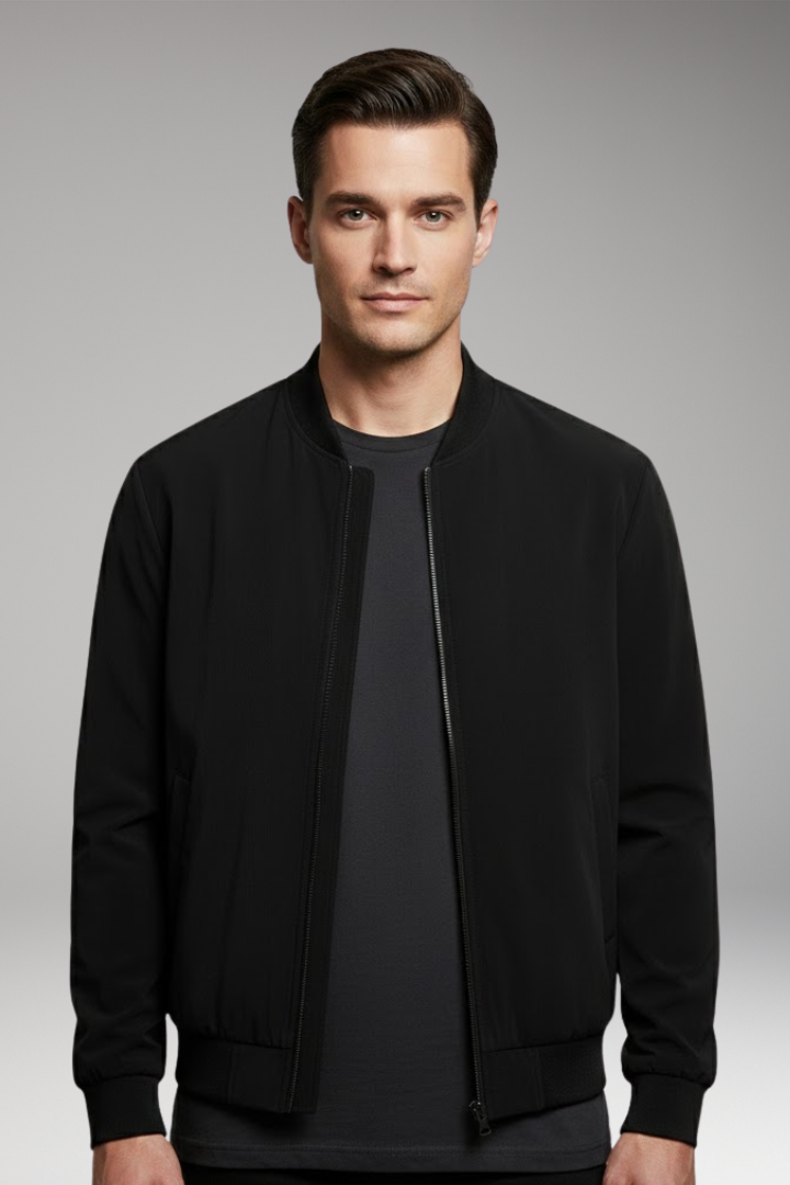 Men's Bomber Jacket with Side Pockets and Fit