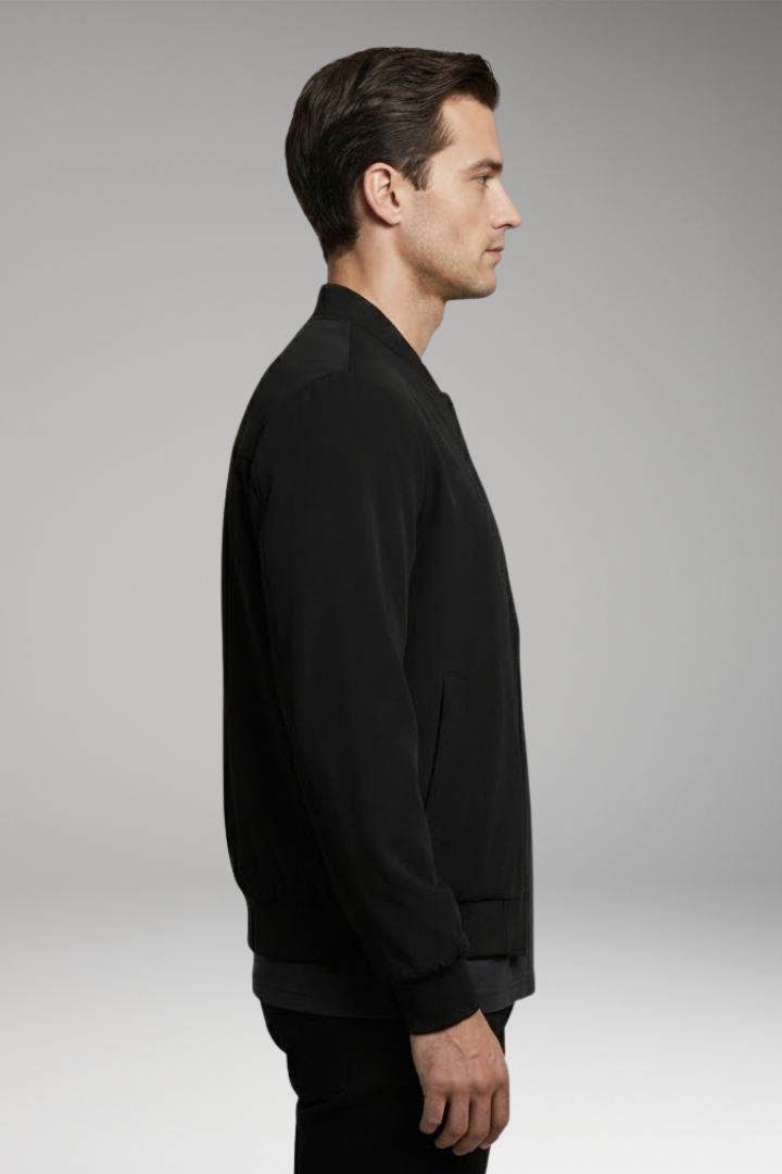 Men's Bomber Jacket with Side Pockets and Fit