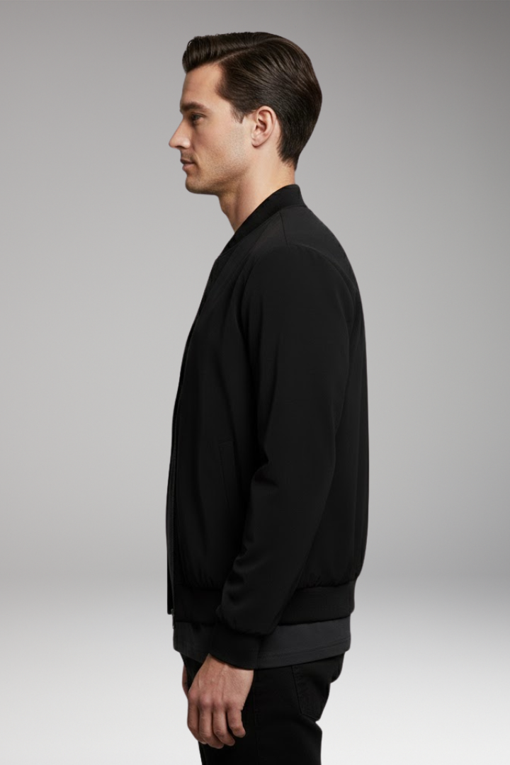 Men's Bomber Jacket with Side Pockets and Fit