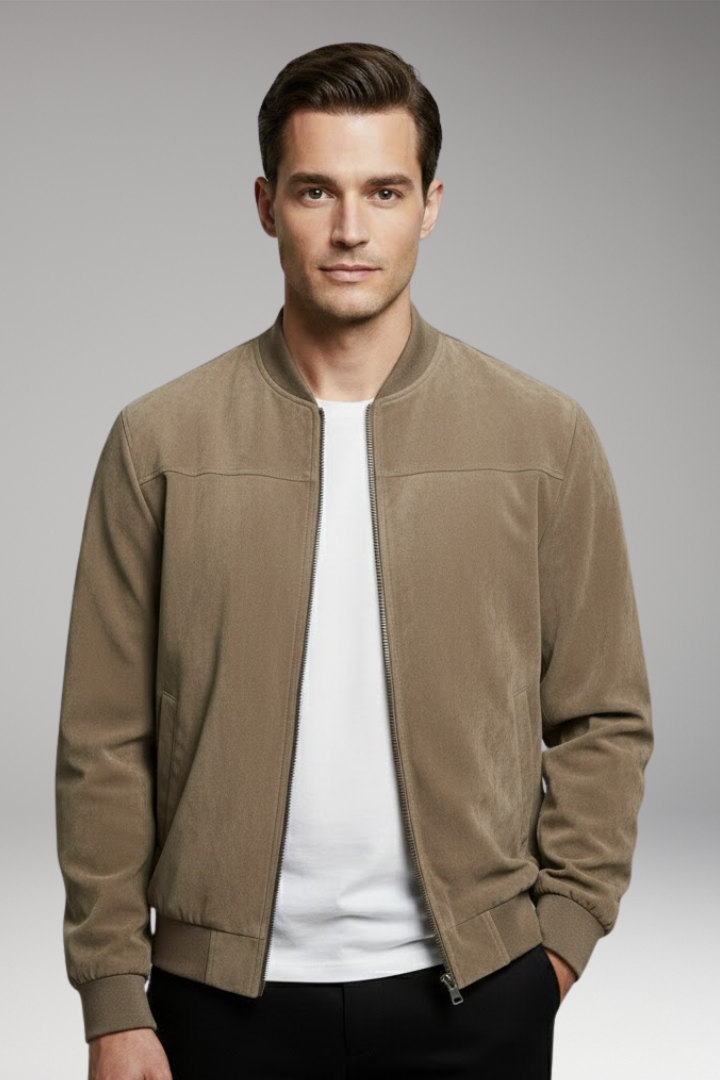 Men's Bomber Jacket with Side Pockets and Fit