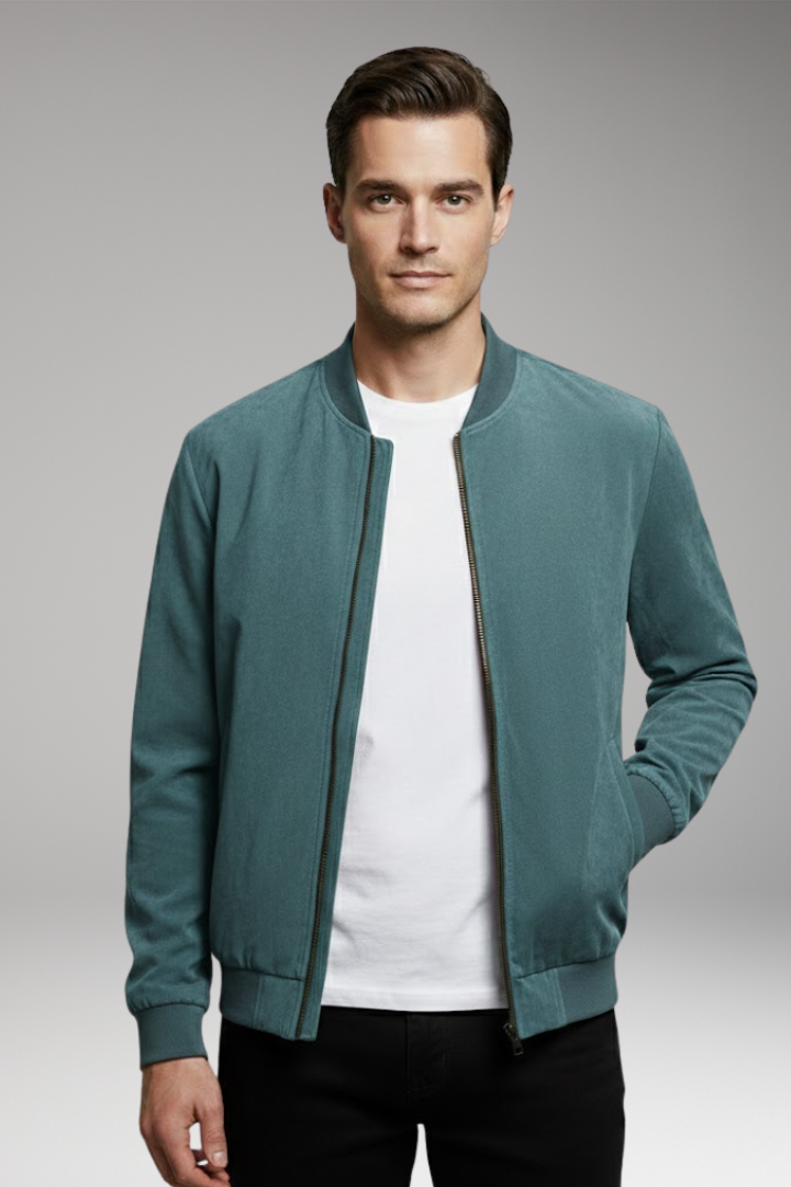 Men's Bomber Jacket with Side Pockets and Fit