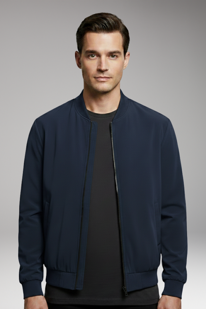 Men's Bomber Jacket with Side Pockets and Fit