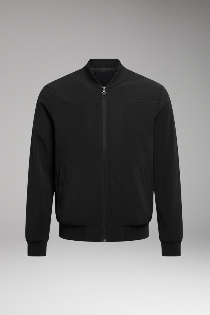Men's Bomber Jacket with Side Pockets and Fit