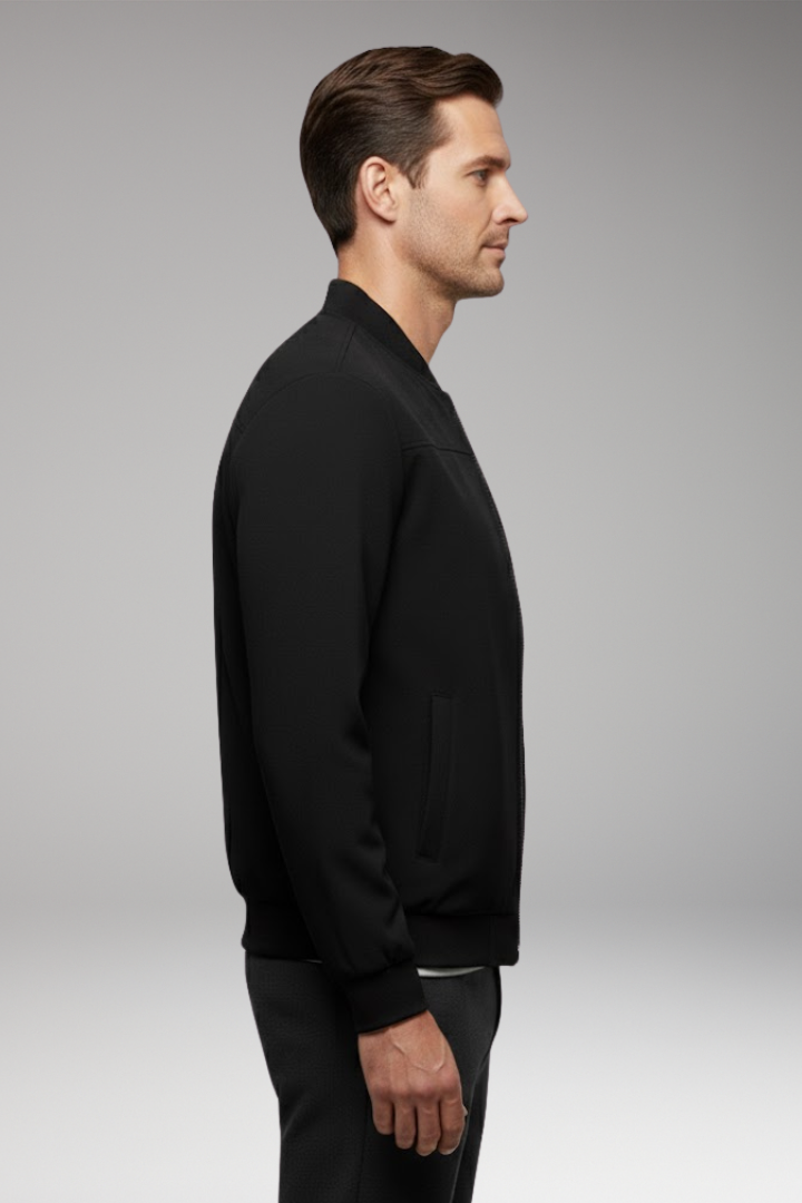 Men's Bomber Jacket with Sporty Cut and Practical Pockets