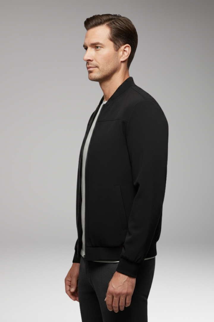 Men's Bomber Jacket with Sporty Cut and Practical Pockets