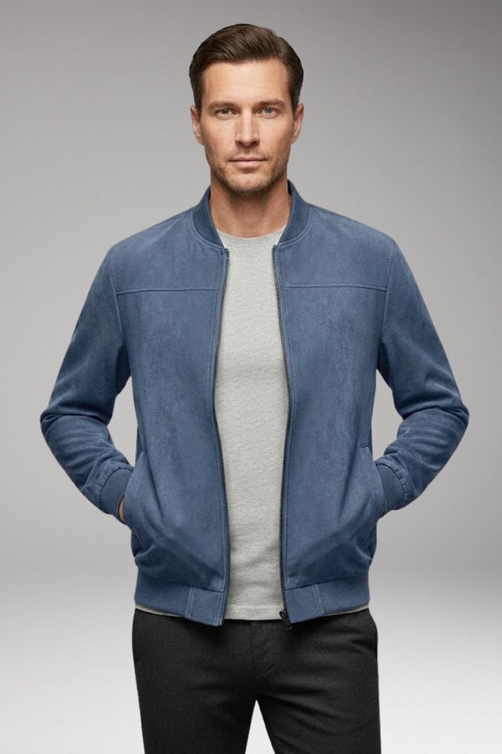 Men's Bomber Jacket with Sporty Cut and Practical Pockets