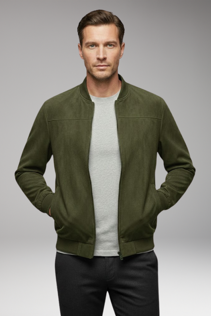 Men's Bomber Jacket with Sporty Cut and Practical Pockets