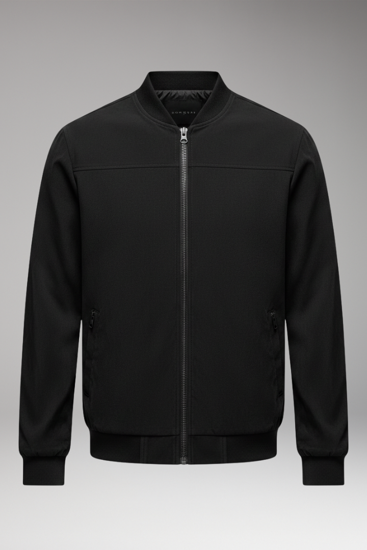 Men's Bomber Jacket with Sporty Cut and Practical Pockets