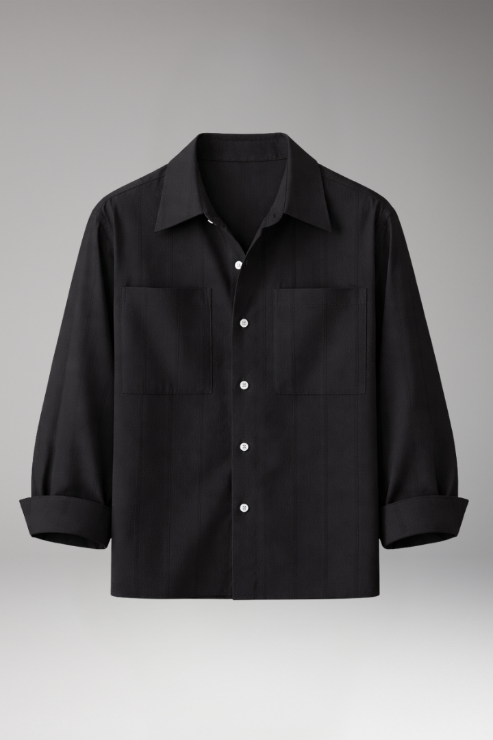 Men's Button Shirt with Chest Pockets and Long Sleeve
