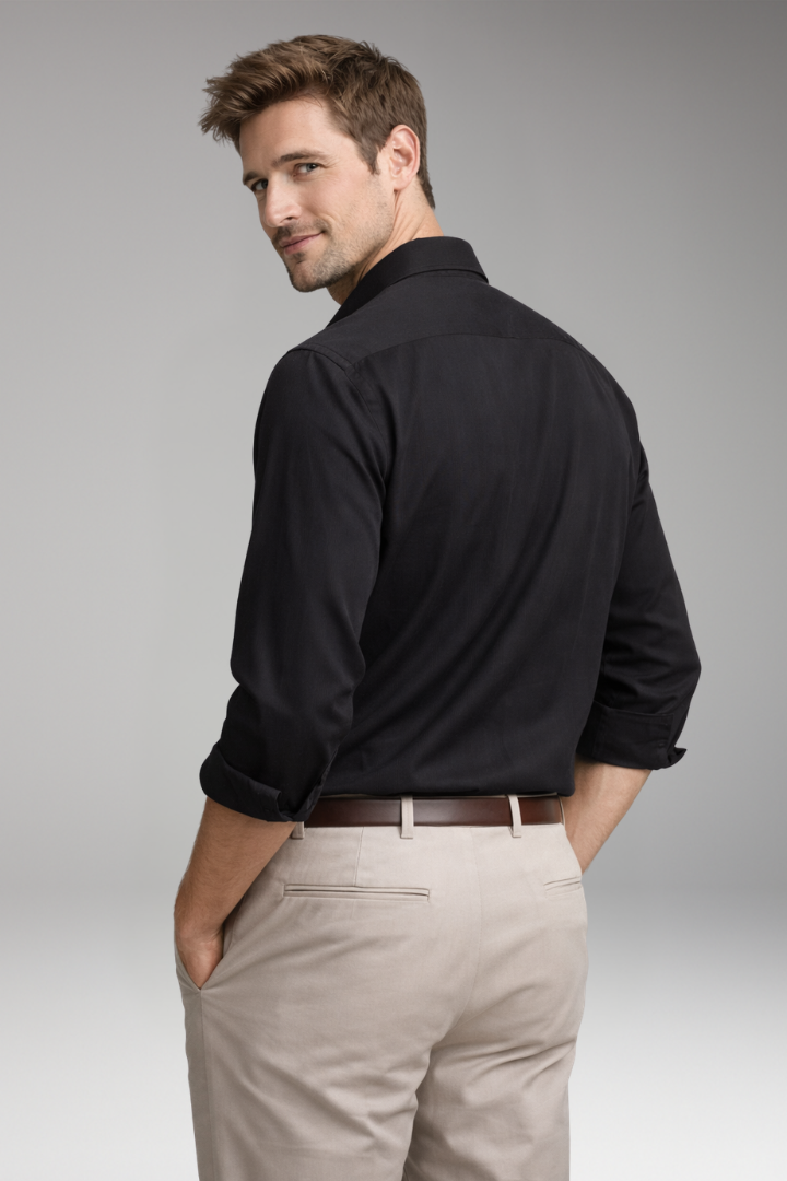 Men's Button Shirt with Chest Pockets and Long Sleeve