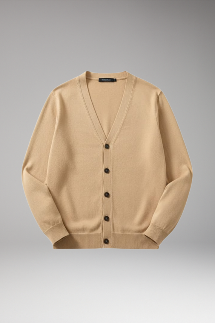Men's Cardigan with V-Neckline and Button Fastening