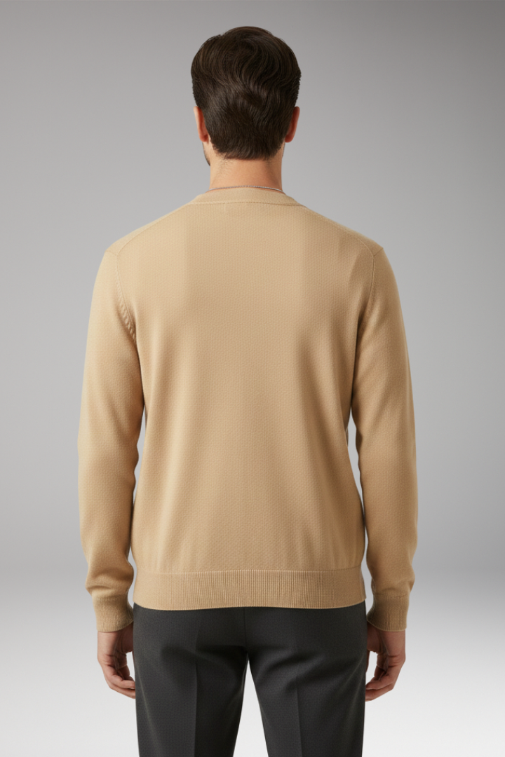 Men's Cardigan with V-Neckline and Button Fastening