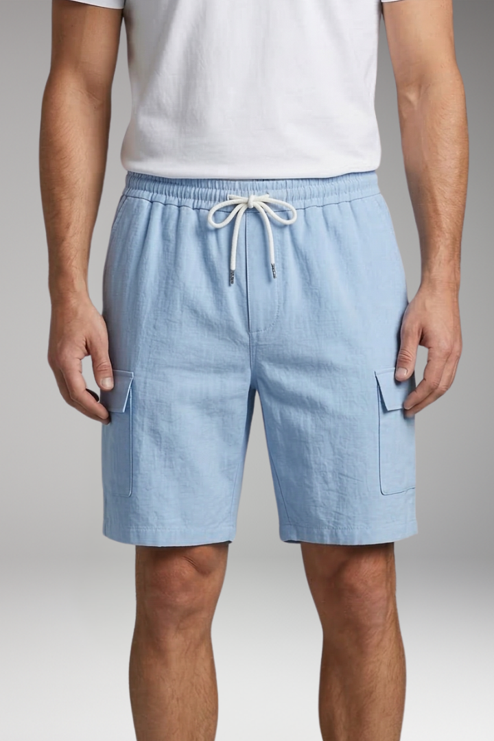 Men's Cargo Shorts with Drawstring and Cargo Pockets