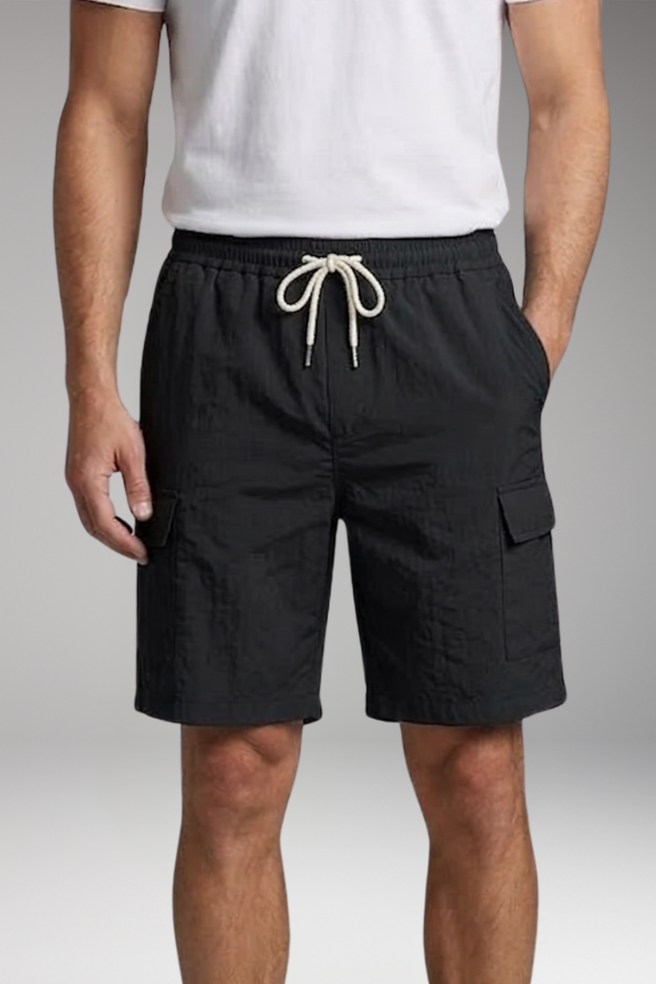 Men's Cargo Shorts with Drawstring and Cargo Pockets