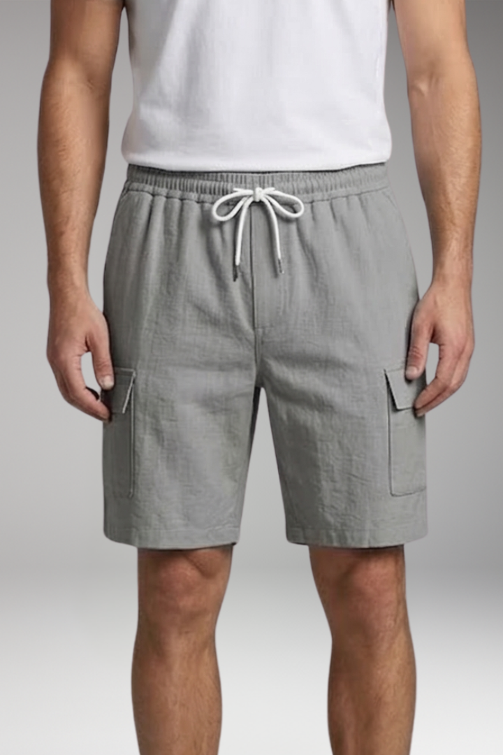 Men's Cargo Shorts with Drawstring and Cargo Pockets