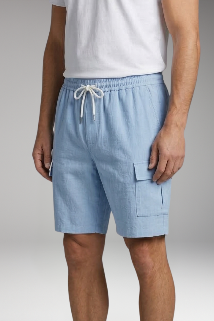Men's Cargo Shorts with Drawstring and Cargo Pockets