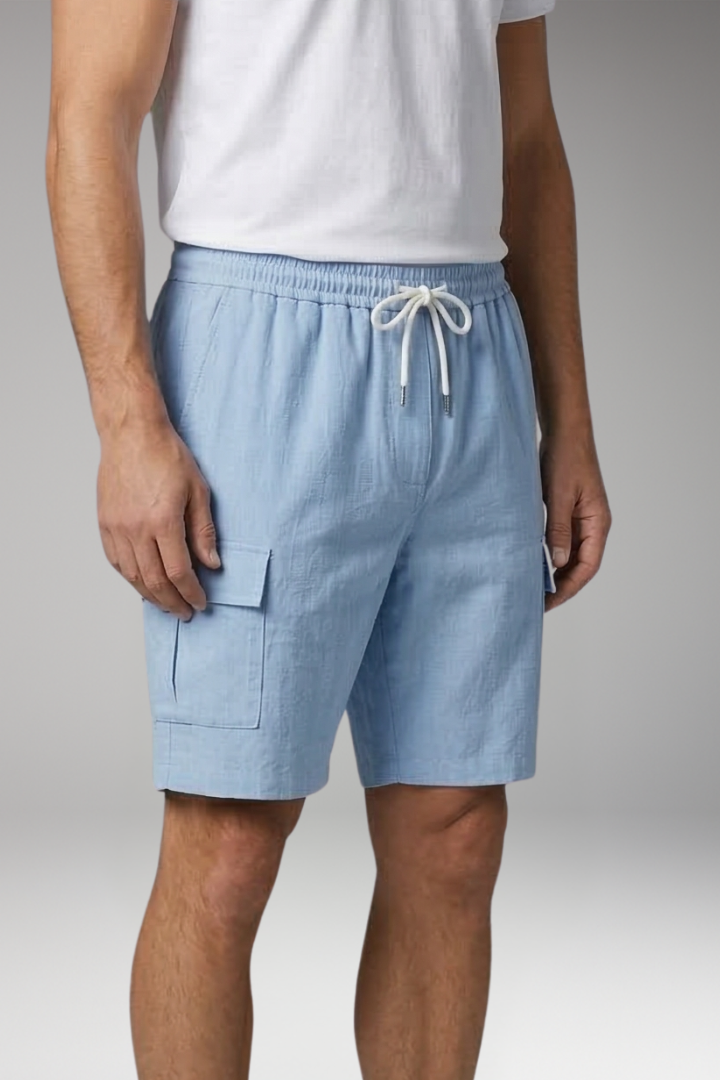 Men's Cargo Shorts with Drawstring and Cargo Pockets