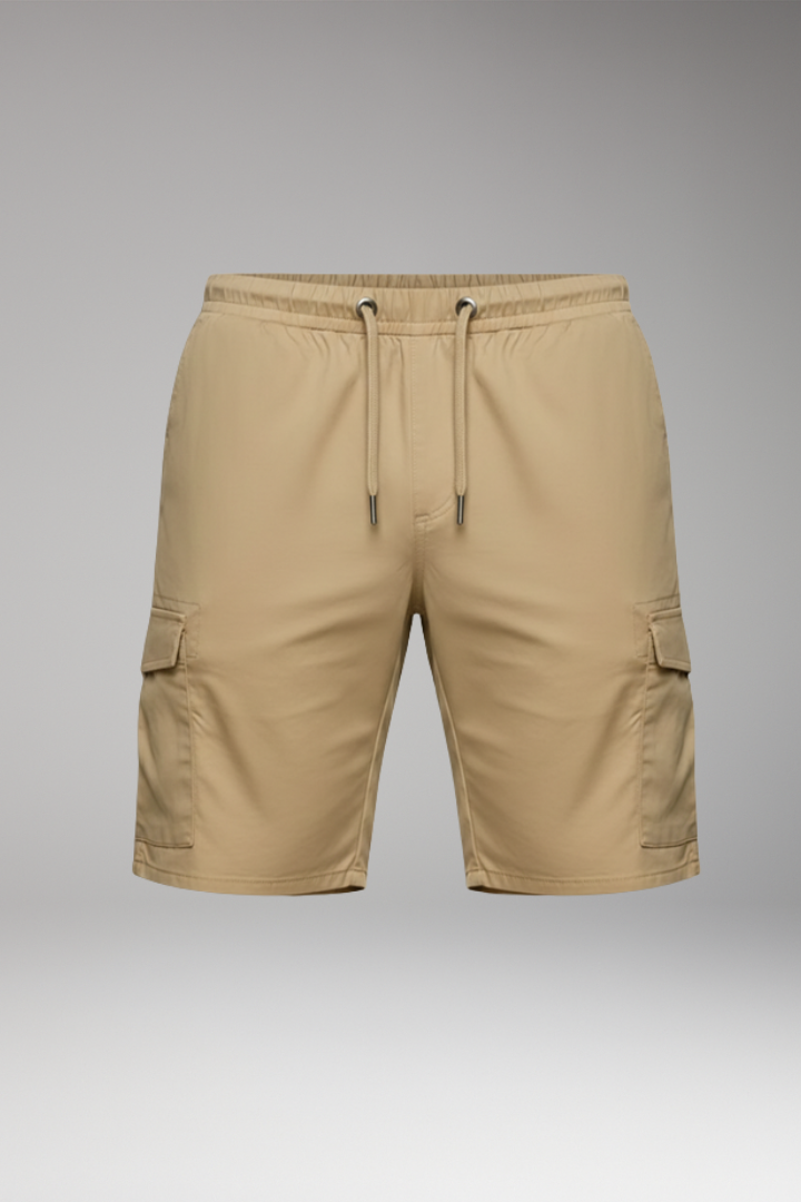 Men's Cargo Shorts with Elastic Waistband and Cargo Pockets