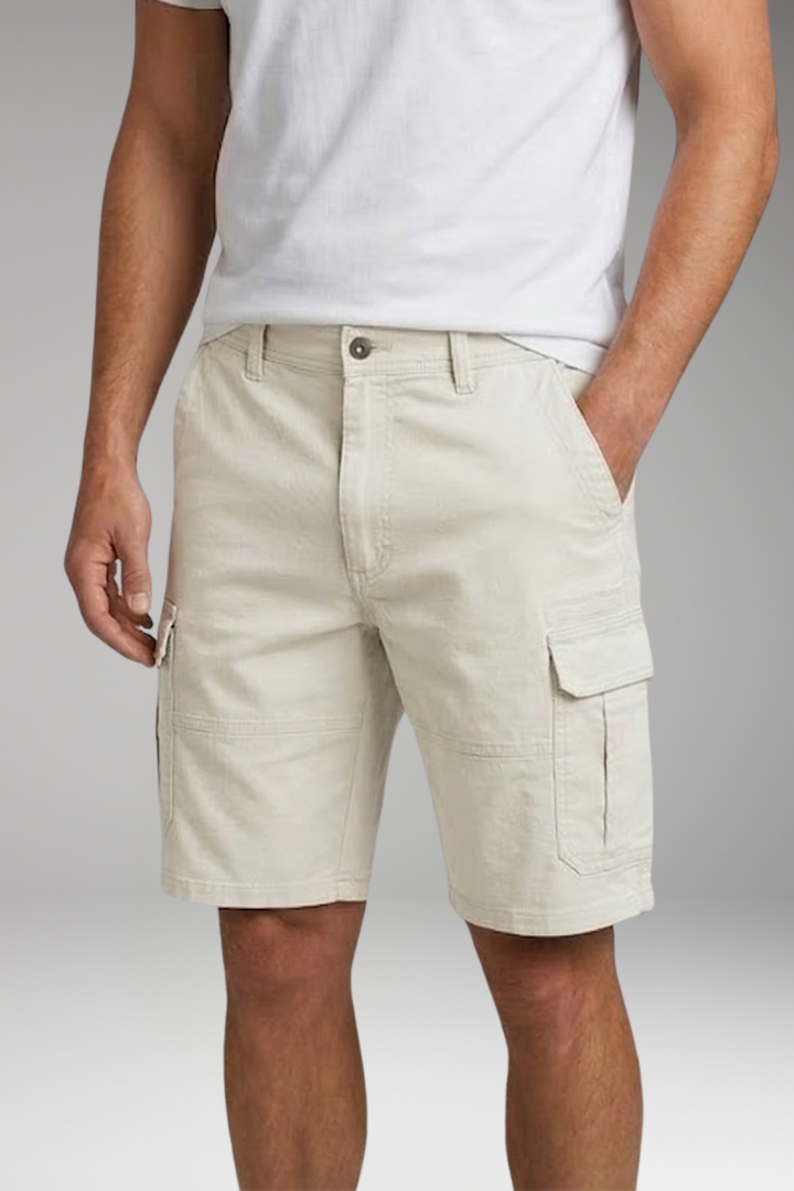 Men's Cargo Shorts with Flap Pockets and Zip Closure