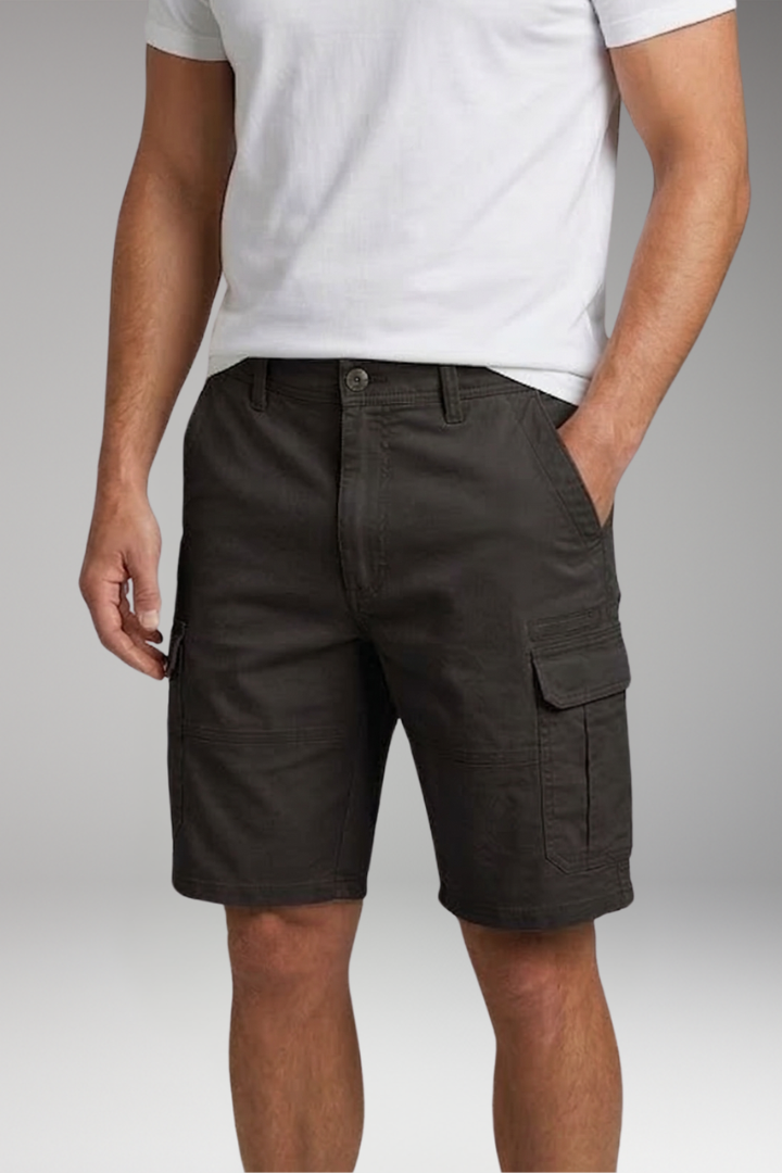 Men's Cargo Shorts with Flap Pockets and Zip Closure