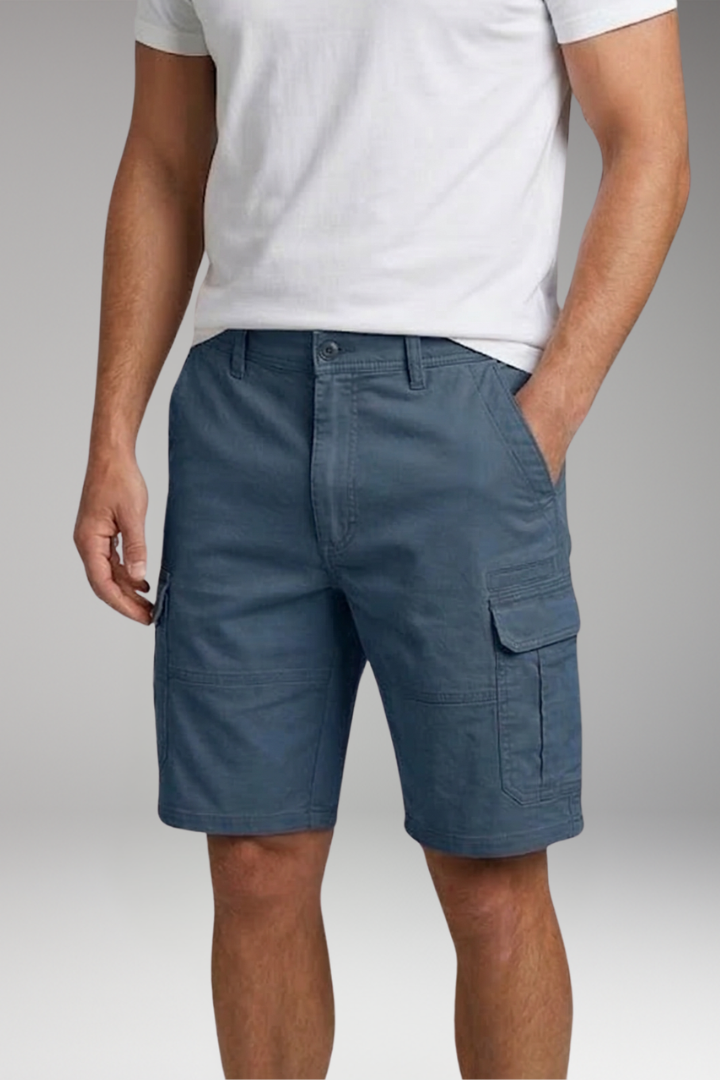 Men's Cargo Shorts with Flap Pockets and Zip Closure