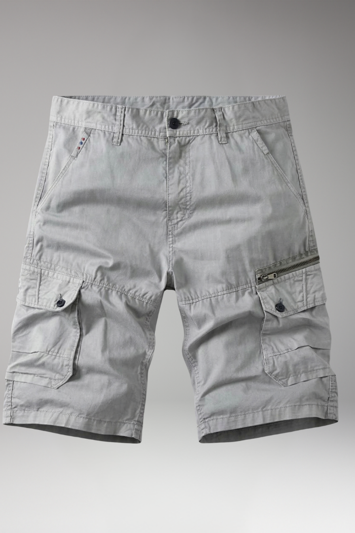 Men's Cargo Shorts with Zip Pocket and Flap Pockets