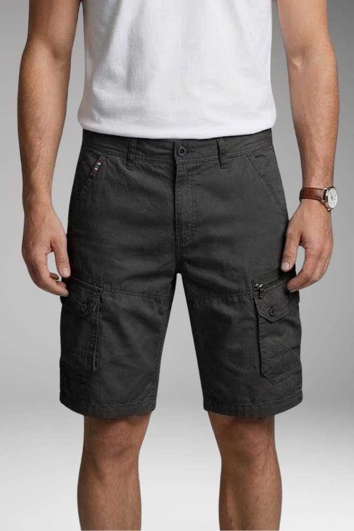 Men's Cargo Shorts with Zip Pocket and Flap Pockets