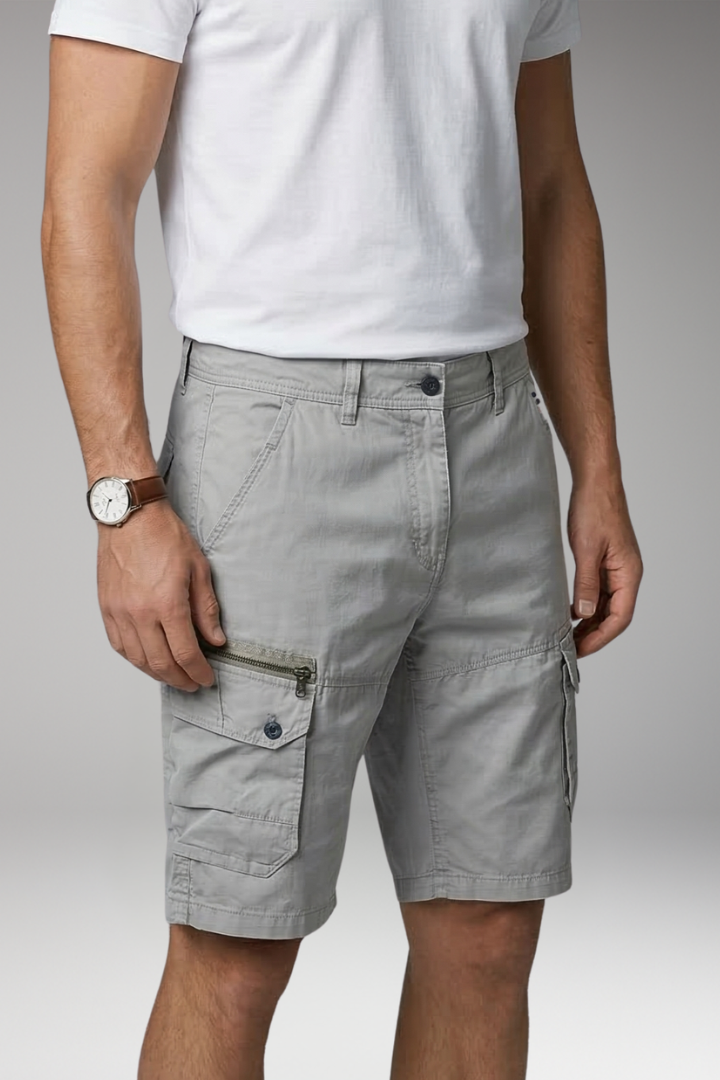 Men's Cargo Shorts with Zip Pocket and Flap Pockets