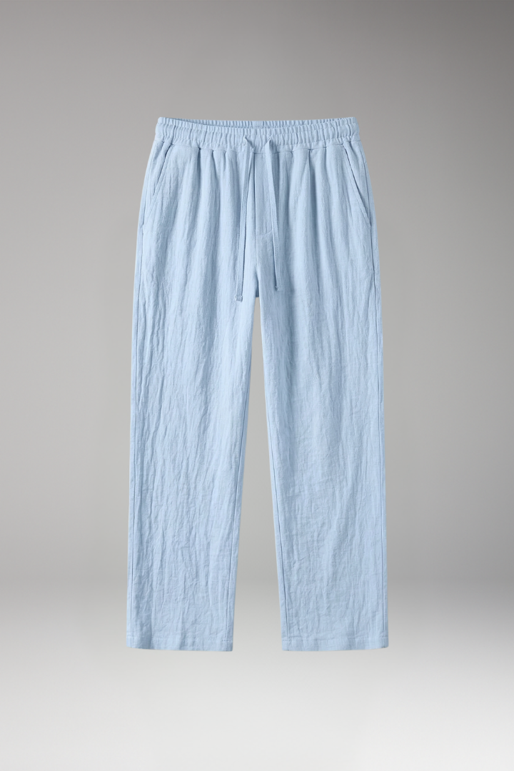 Men's Casual Pants with Elastic Waist and Straight Leg