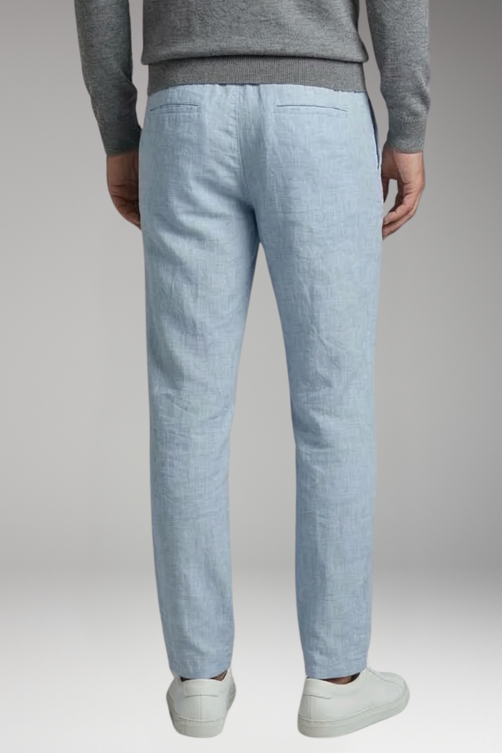 Men's Casual Pants with Elastic Waist and Straight Leg