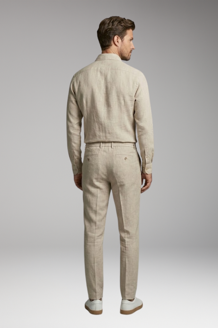 Men's Casual Shirt and Pants Set with Button-Down Shirt and Long Sleeves
