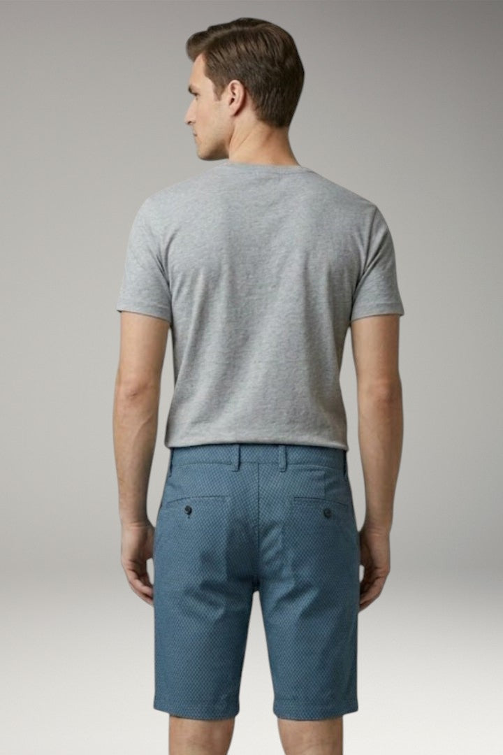 Men's Casual Shorts with Belt Loops and Checkered Pattern
