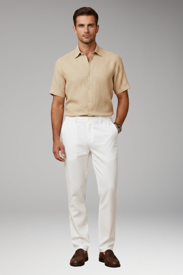Men's Casual Trousers with Elasticated Waistband and Side Pockets